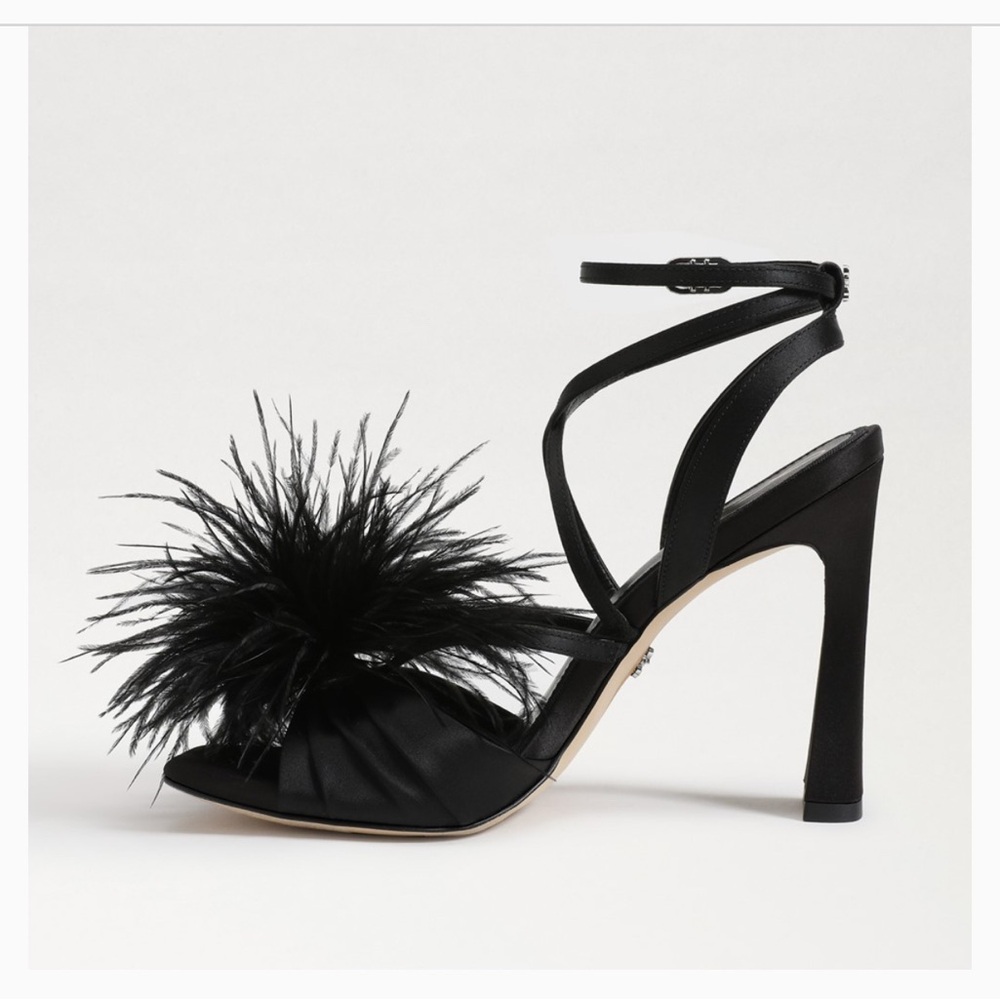 Leon Black Satin Heel 7.5 NIB